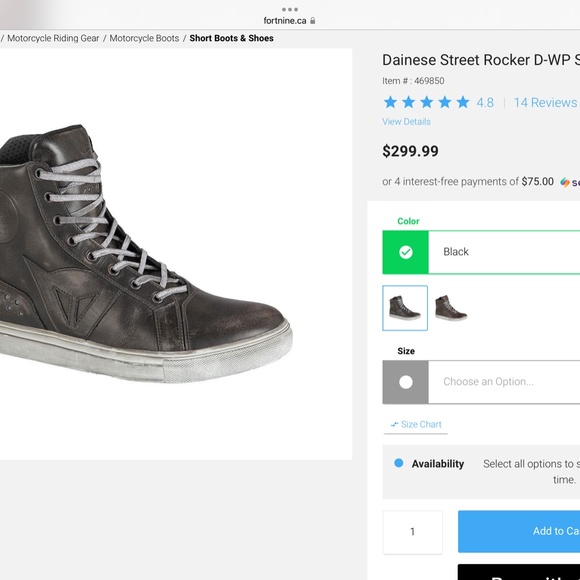 Dainese Street Rocker D-WP Shoes Size 38 - Picture 2 of 2